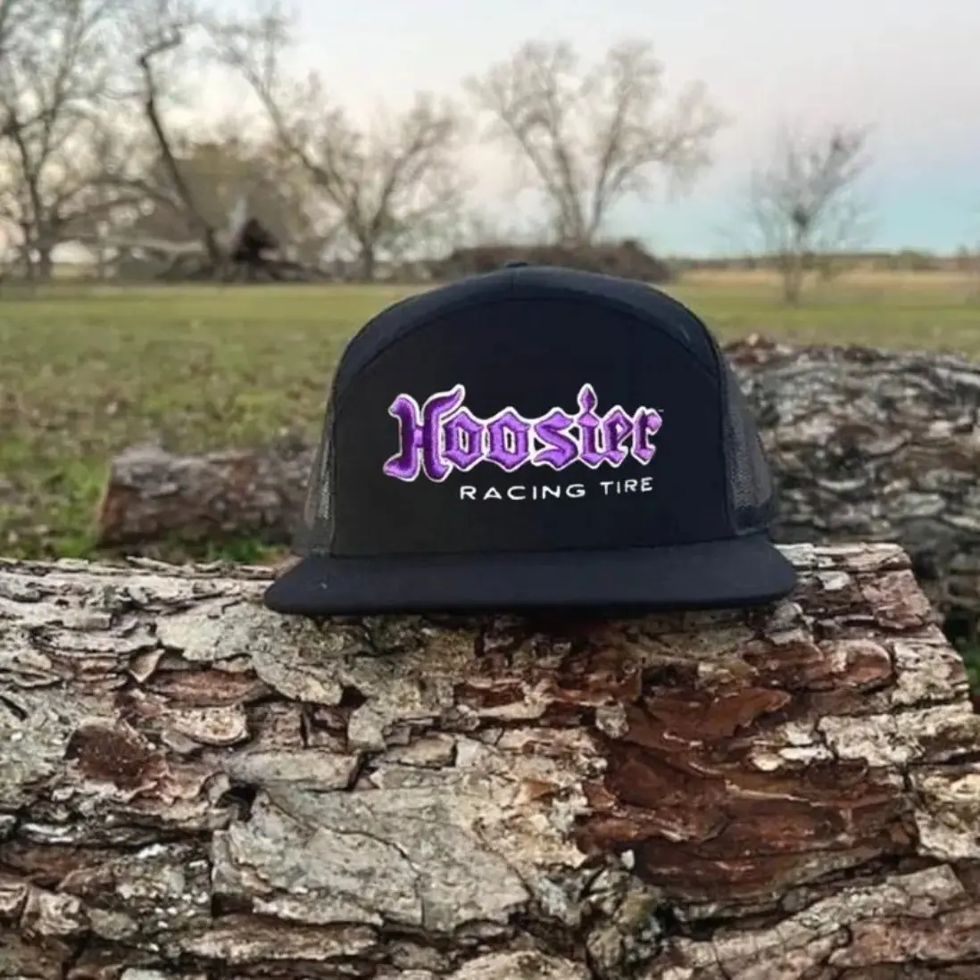Hoosier Racing Tire Patch Embroidered Trucker Hat, Unisex Adjustable Snapback Trucker Hat – Summer Beach & Sports Cap with Mesh Back