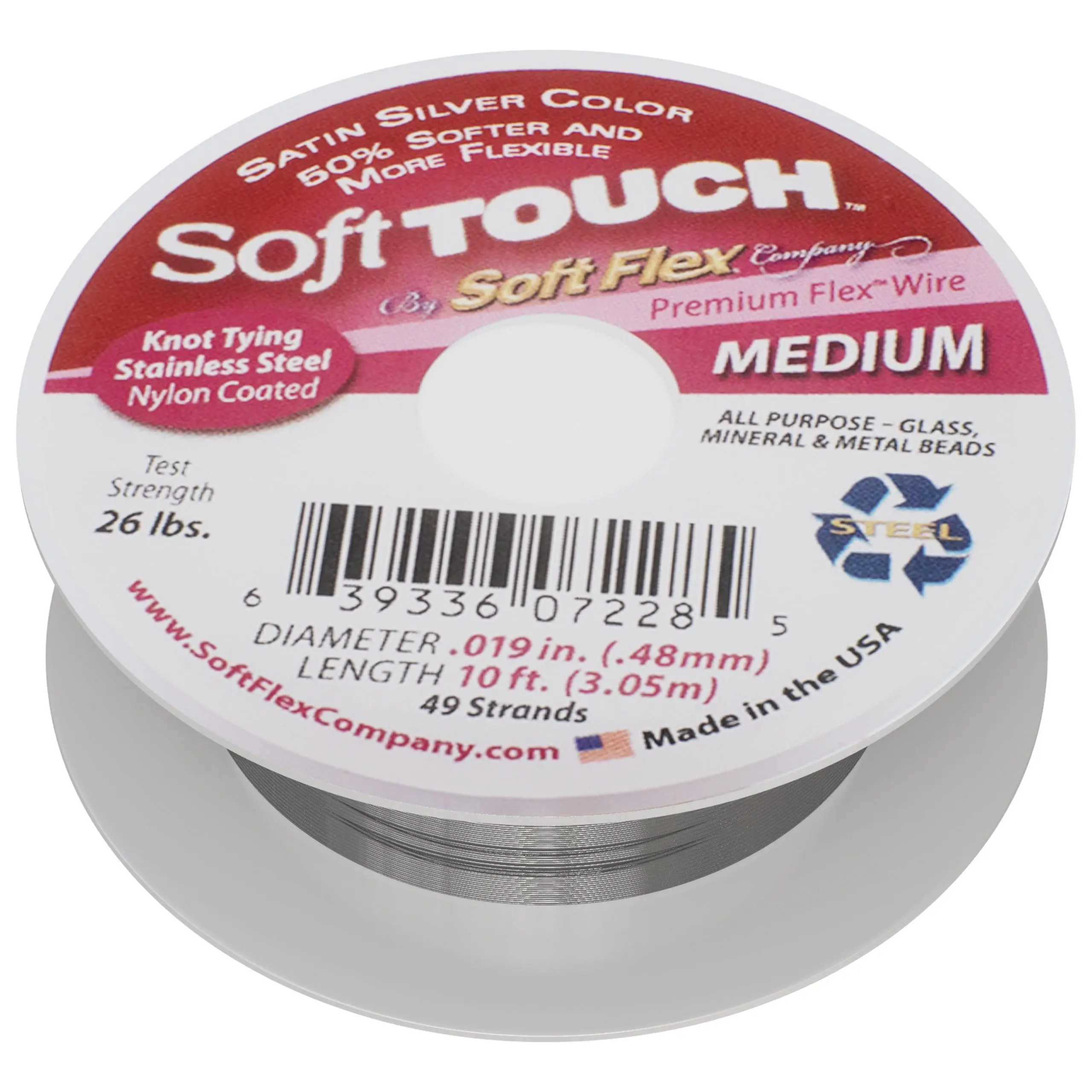 Soft Flex 49 Strand Stringing Wire - Flexible Braided - Medium - Jewelry Making Bead Wire