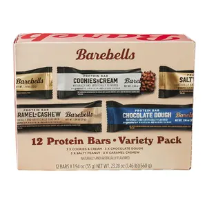 Barebells Protein Bars Variety Pack - 12 Count, 1.9oz Bars - 20g High Protein Snacks with 1g Total Sugars - Perfect for On-the-Go and Breakfast Bars