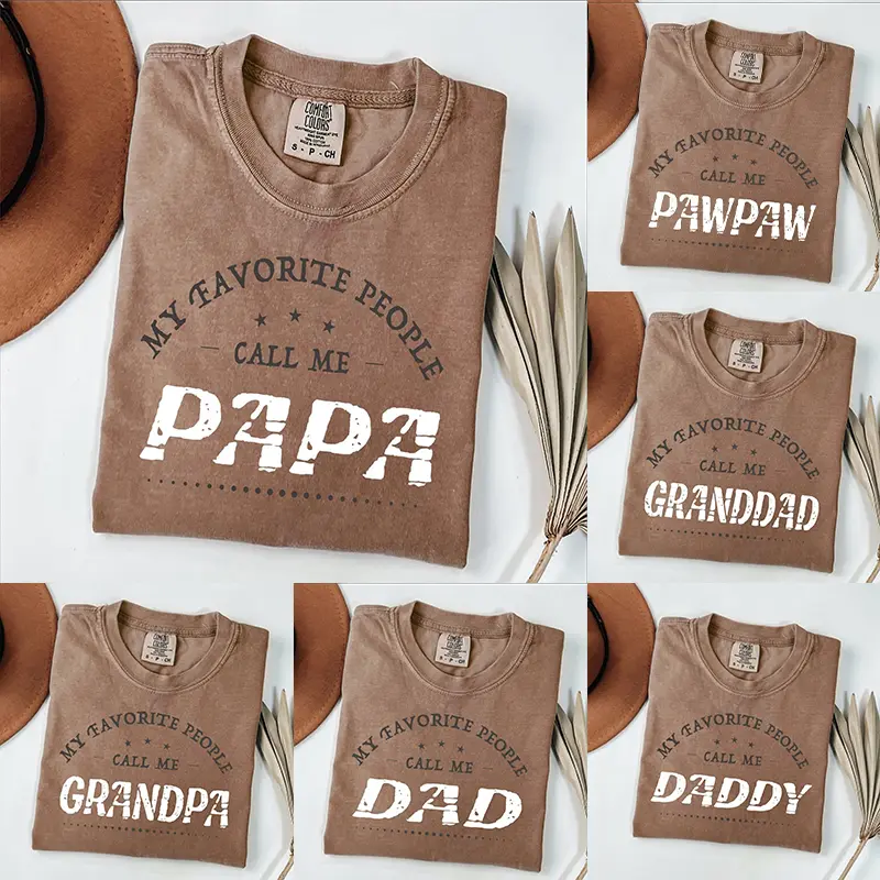 Comfort Colors Custom Papa Tshirt - Men's Classic Casual Unisex Top, Personalized Grandpa Tee with Grandkids Names, Father's Day Gift