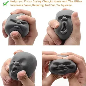 2-Pcs TPR Material Funny Face Fidget Stress Ball Set, Fidget Toy for Adults, Stress Relief Gadget, Perfect Gift for Teens, Christmas Novelty Classroom Reward