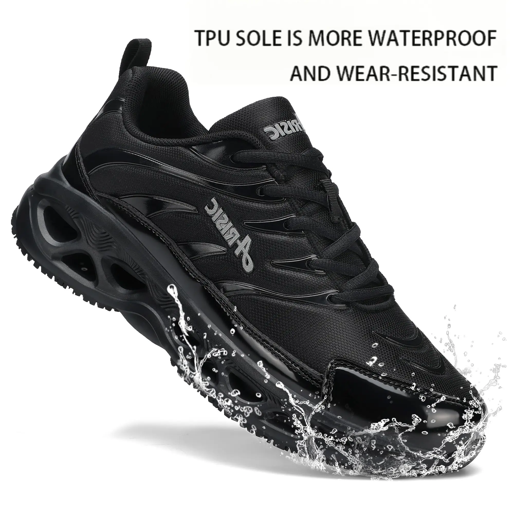 Men's Closed Work & Safety Sneakers - Waterproof, Oil-Proof, Non-Slip, Comfortable for Kitchen Chef, Food Service - Athletic Training Sports Walking Footwear, Walking Shoes, Sports Shoes, Casual