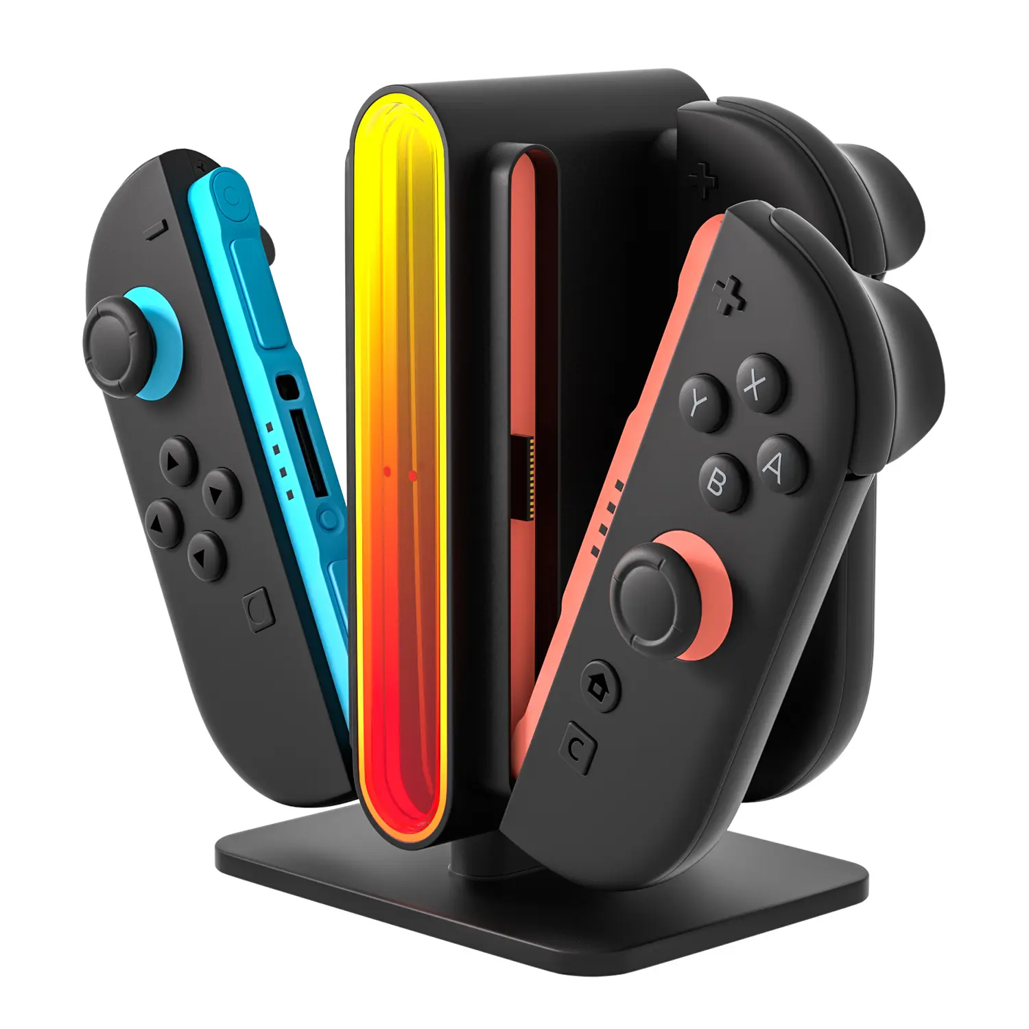 Mcbazel 4-in-1 RGB Charging Dock Compatible with Nintendo Switch 2 (2025) Joy Con, Magnetic Fast Controller Charger Station for JoyCon, LED Indicators, Overcharge Protection, Switch 2