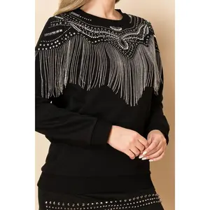 Stones & Metal Fringe Sweatshirt