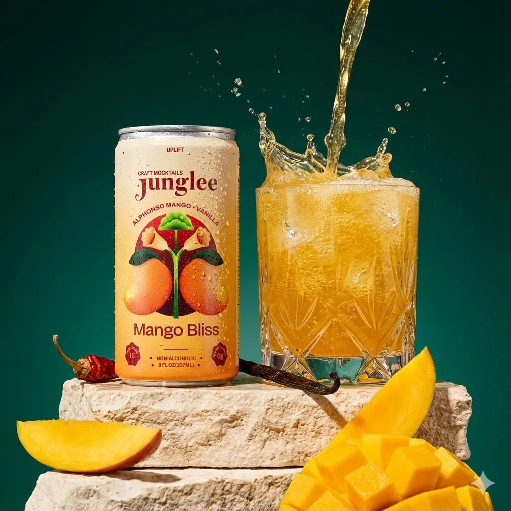 Mango Bliss | Sparkling Mocktail Drink | With Adaptogens + Prebiotics
