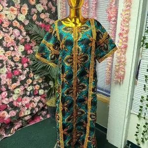Zurielps Fashion Ankara Dress - Purple & Green Floral Design, Short Sleeves, Elegant Fit, Perfect for Casual & Formal Wear