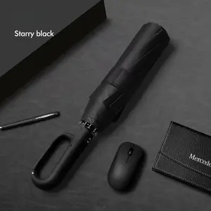 Ring Buckle Design 20 Rib Fully Automatic Umbrella for Men Folding Extra Large Strong Strong WOMEN'S Sunshade Double durable Umbrella，  waterproof  Umbrella