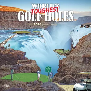 World's Toughest Golf Holes OFFICIAL | 2026 12 x 24 Inch (Hanging) Monthly Square Wall Calendar | Plastic-Free | BrownTrout | Outdoor Sport