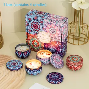 4-pack scented candle gift box set, Aromatic Floral candle, Aromatherapy candle, Christmas scented candles, Christmas gifts, home decoration soy candles, women's gifts, relaxation candles, suitable for Mother's Day, birthdays, anniversary gifts