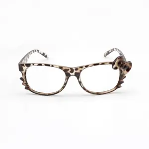 Y2K Kitty Leopard Glasses, No Lens Retro Frames, Kawaii Decorative Eyewear for Cosplay Stylish Eyeglass Y2K Kitty Leopard Glasses, No Lens Retro Frames, Kawaii Decorative Eyewear for Cosplay Stylish Eyeglass