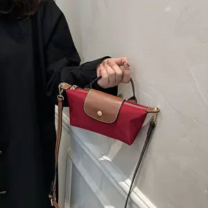 New Arrival Stylish Nylon Color-Block Dumpling Bag – Minimalist Shoulder Bag & Crossbody Purse for Trendsetters