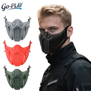 Cyberpunk Tactical Mask Full Face | Breathable with Visor | For Airsoft Paintball Gel Blaster Halloween Cosplay