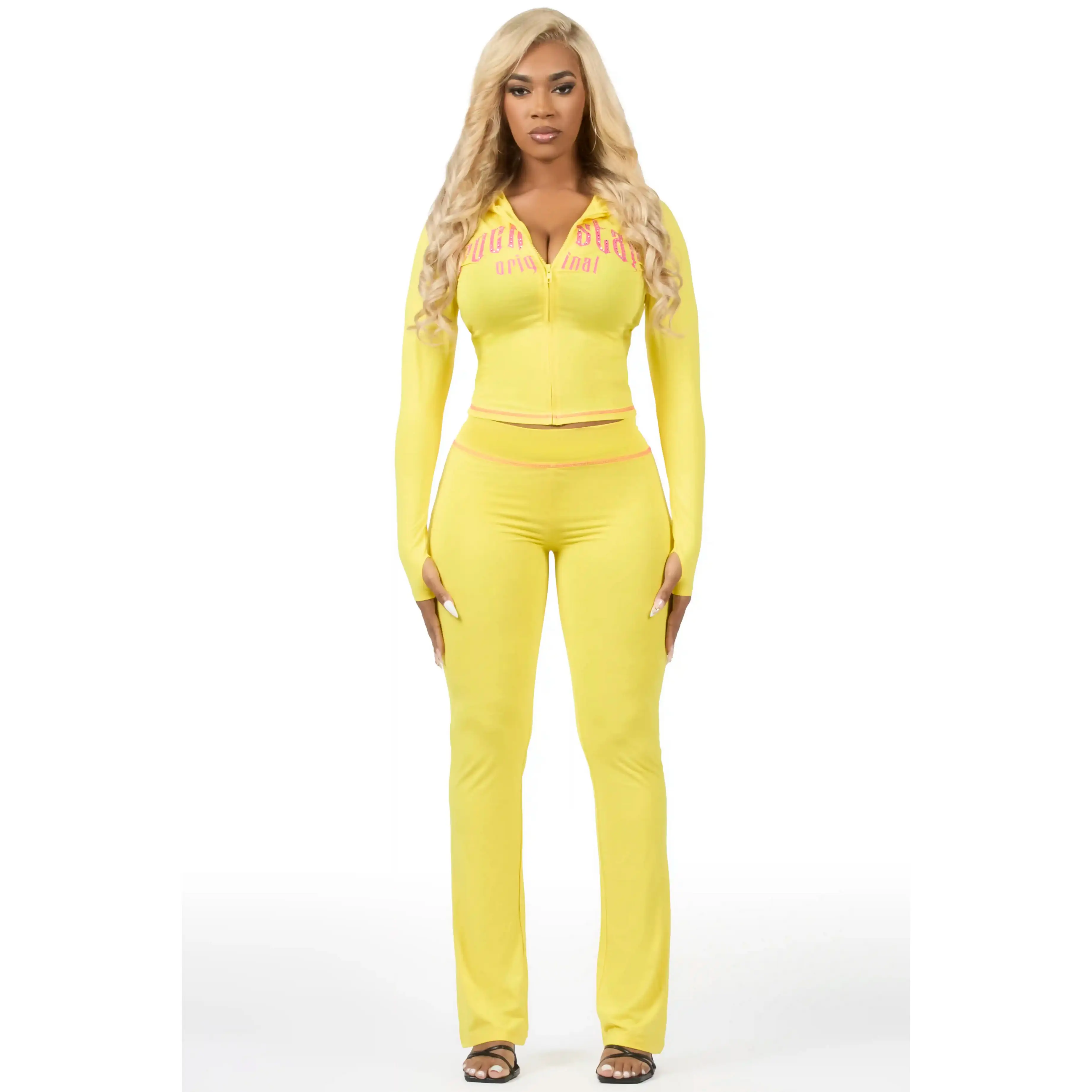 Zyriah Yellow Rhinestone Lounge Trackset