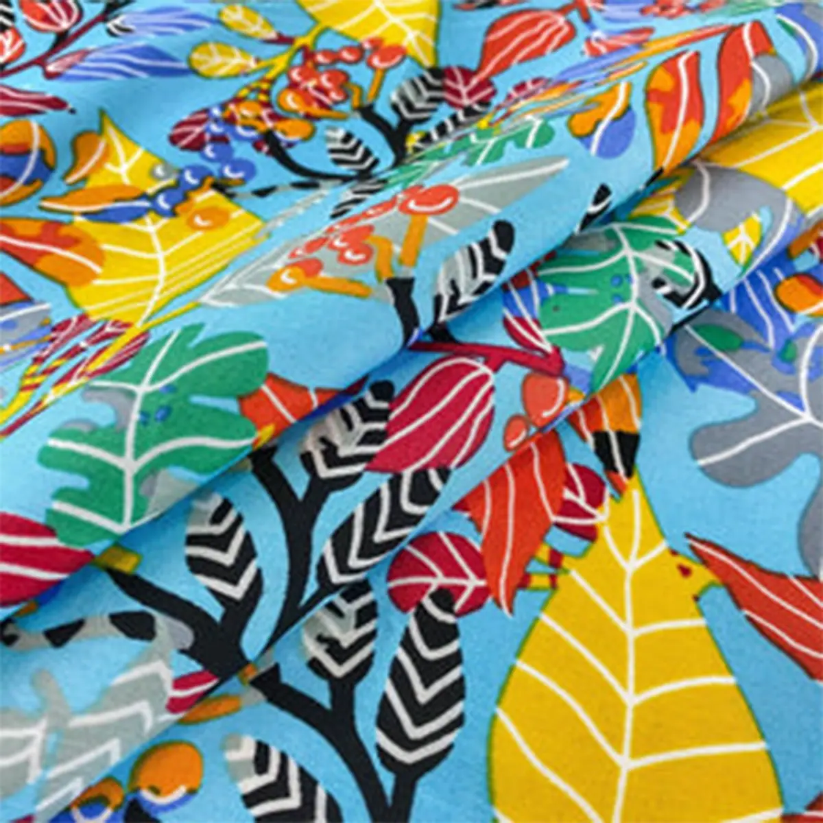 Leaf Print 100% Cotton Poplin Fabric — 60" Wide — Apparel Material