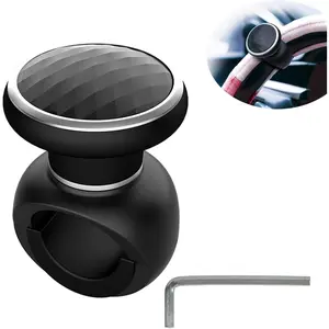 Steering Wheel Knob Spinner - Universal Non-Slip Fit, ABS &   Finish  Knob with Metal Ball Bearing - Ideal for , ,  etc(Black)
