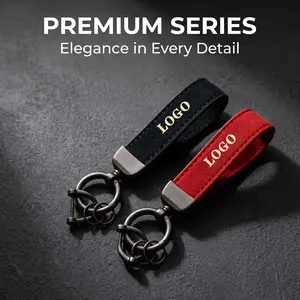 Luxury Business Style Car Keychain Premium Soft Leather Wear Resistant Anti-drop Key Chain Universal Fashion Bag Wallet Pendant Multifunctional Practical Ornament Ideal Gift for Driver Men Adult Daily Use