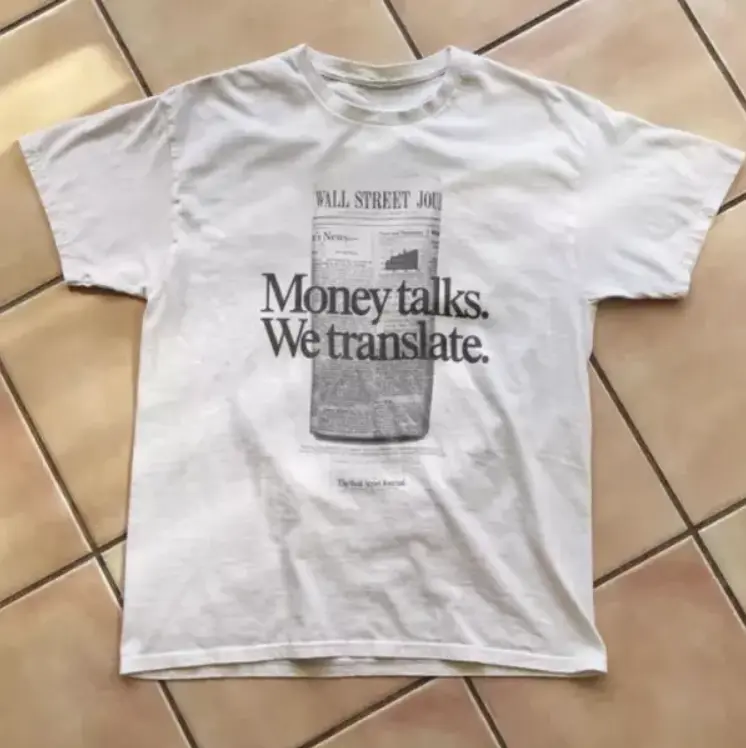 Wsj Money Talks We Translate Tshirt,Y2k Tshirt, Unisex T-shirt, Gift For Men Women