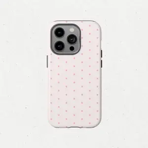 Pink polka dot iPhone case, pink, black, suitable for iPhone17 ProMax, 16Pro, 15, 14. Premium phone case |       Shockproof protective phone case |       Smart phone case Suitable for iPhone 17 ProMax all-inclusive mobile Compatible with iPhone 17 Air