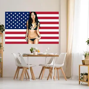 Megan FOox American FlagPersonalize 3'x5' Flag, Megan Fox US  Tapestry  Modern Stripe Design Home Textile tapestry chill room accessories Decor