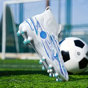 Heavy-Duty Outdoor Grass Cleats - 'S & 'S Turf Shoes with Long Spikes, Anti-Slip TPR Sole, Shock-Absorbing Cushioning & Breathable PU Upper for Training, Matches (/s), All-Season All-Terrain Soccer Clekets for Teenager