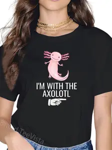 100% Cotton I'm With Axolotl Shirt Funny Axolotl Halloween Costume T-Shirt
