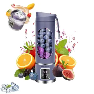 2026 Cordless Blender - Dual 1500mAh Batteries & 12 Blades | 3-Speed 450ml Portable Blender I For Smoothies, Juicing, IceCrushing, Travel, Gym (White & Purple) Mother’s Day Gift Idea