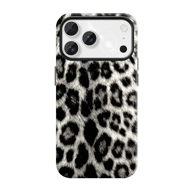 Wild leopard print phone case, white and gray leopard print design, fashionable style, leopard pattern protective case, compatible with iPhone 17/16/15/14/13/12/11/X/XS/XSMAX/XR/7P/8P. Also a perfect holiday gift for friends, family, and yourself., Cover,