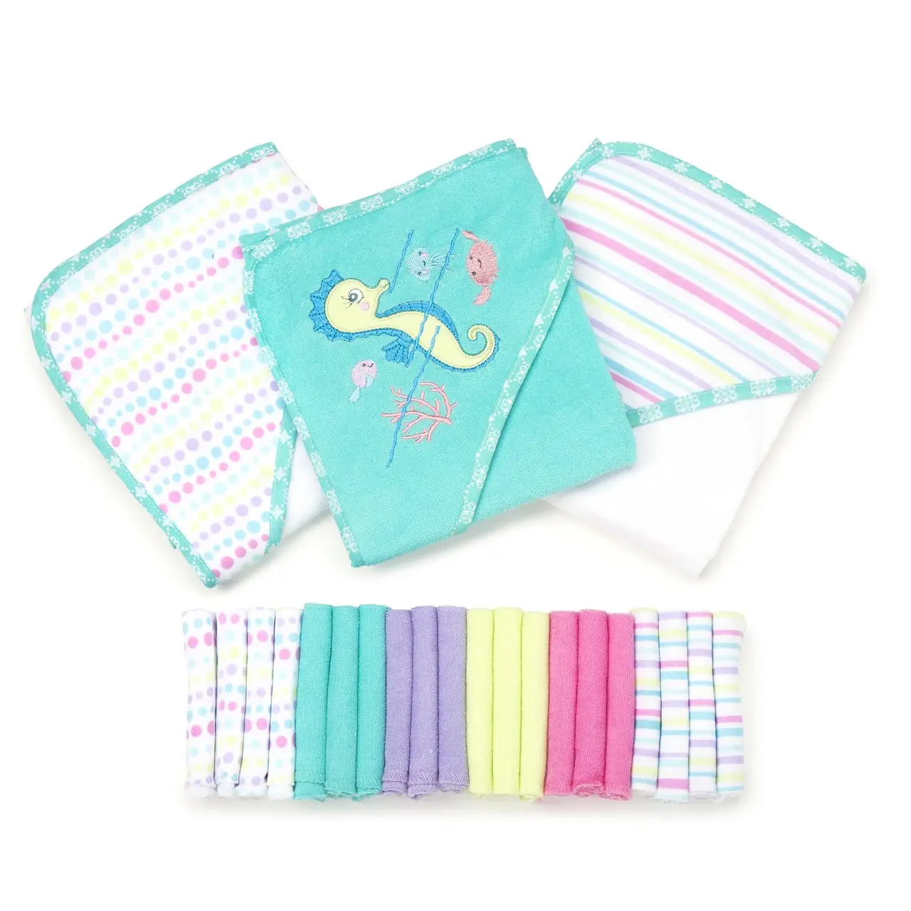 23 Piece Baby Bath Towel and Washcloth Set Soft Absorbent Newborn Towels for Boys and Girls Infant Bathing Essentials