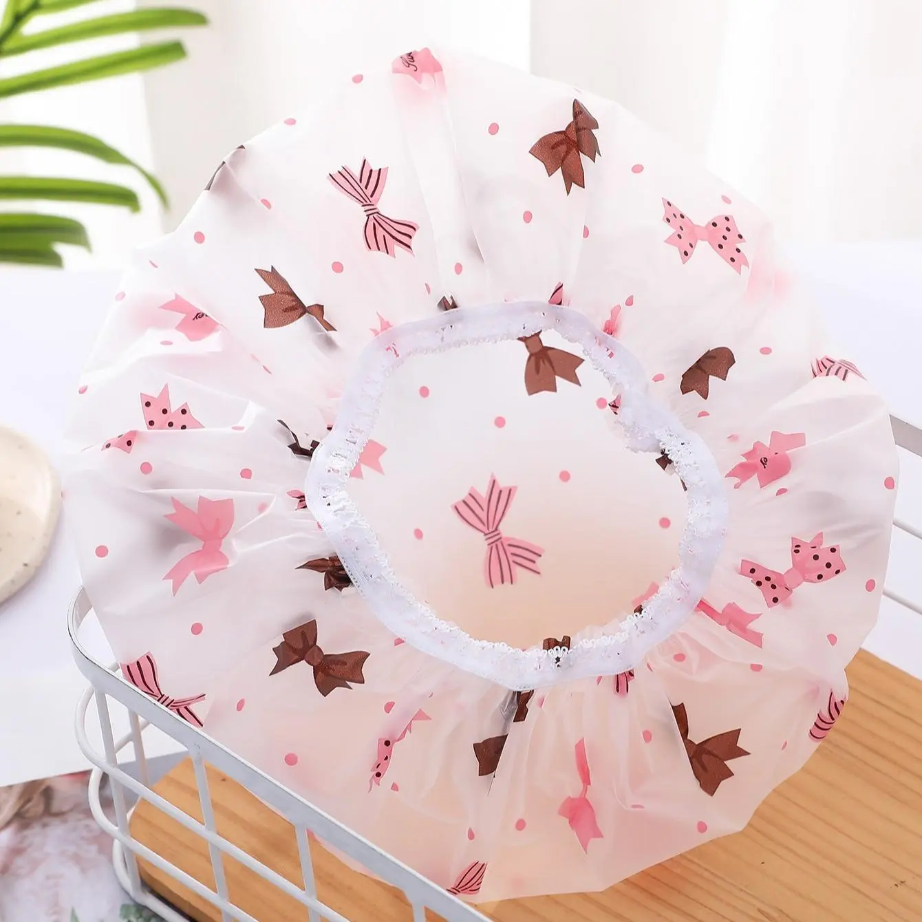 Cute Cartoon Pattern Shower Cap, Shampoo Cap, 1 Count Waterproof Hair Cover, Hair Protection Cap for Women & Girls, Shower Essentials Bathroom Supplies for Home & Hotel & Salon, Bathroom Accessory, Home Goods