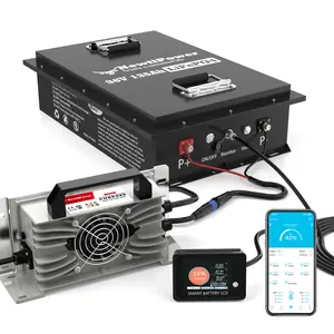 36V 135Ah Golf Cart LiFePO4 Battery with APP & Chager & Monitor, 10KW Continuous Power Lithium Battery with 200A BMS, Up to 10000+ Rechargeable Cycles, Perfect for golf cart