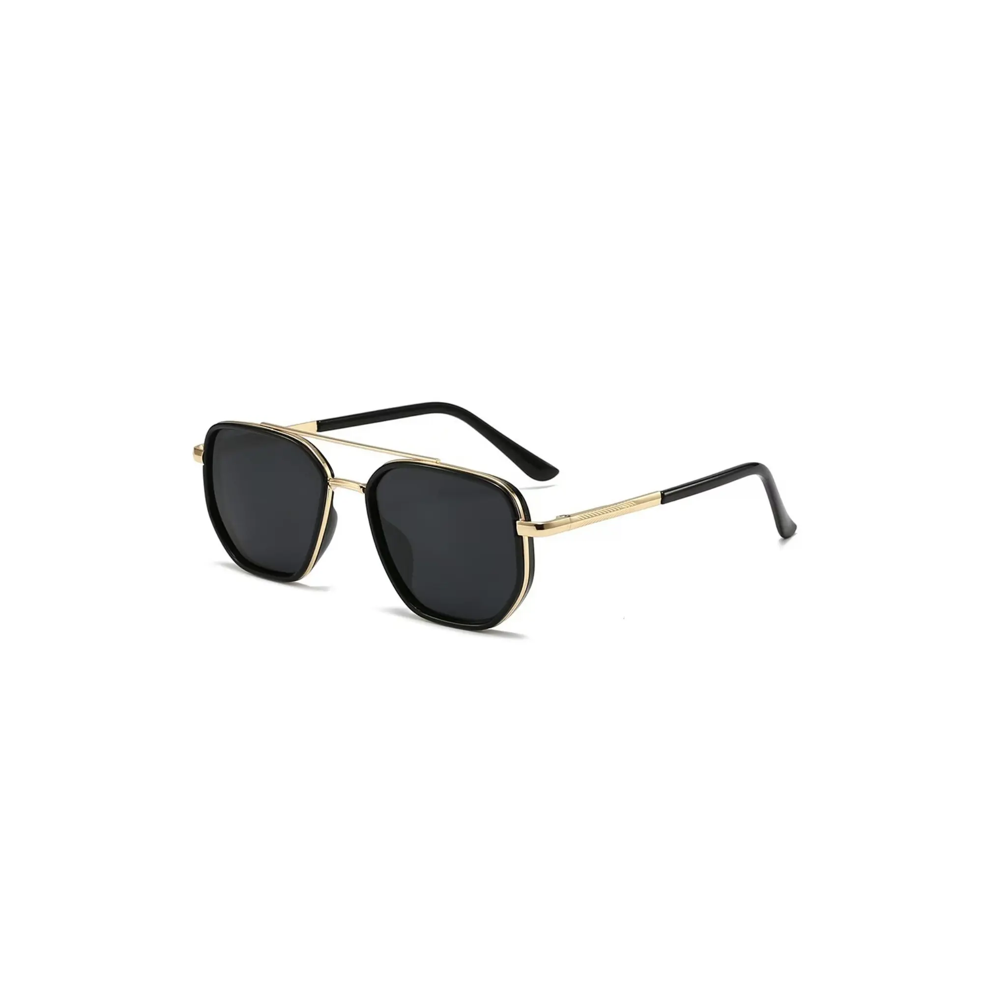 Men's Geometric Double Beam Sunglasses - TR90 Light, Durable Metal Frame, Polarized UV Protect, Fashionable 2025 Back to School Travel Accessory, Fall/Summer Essential