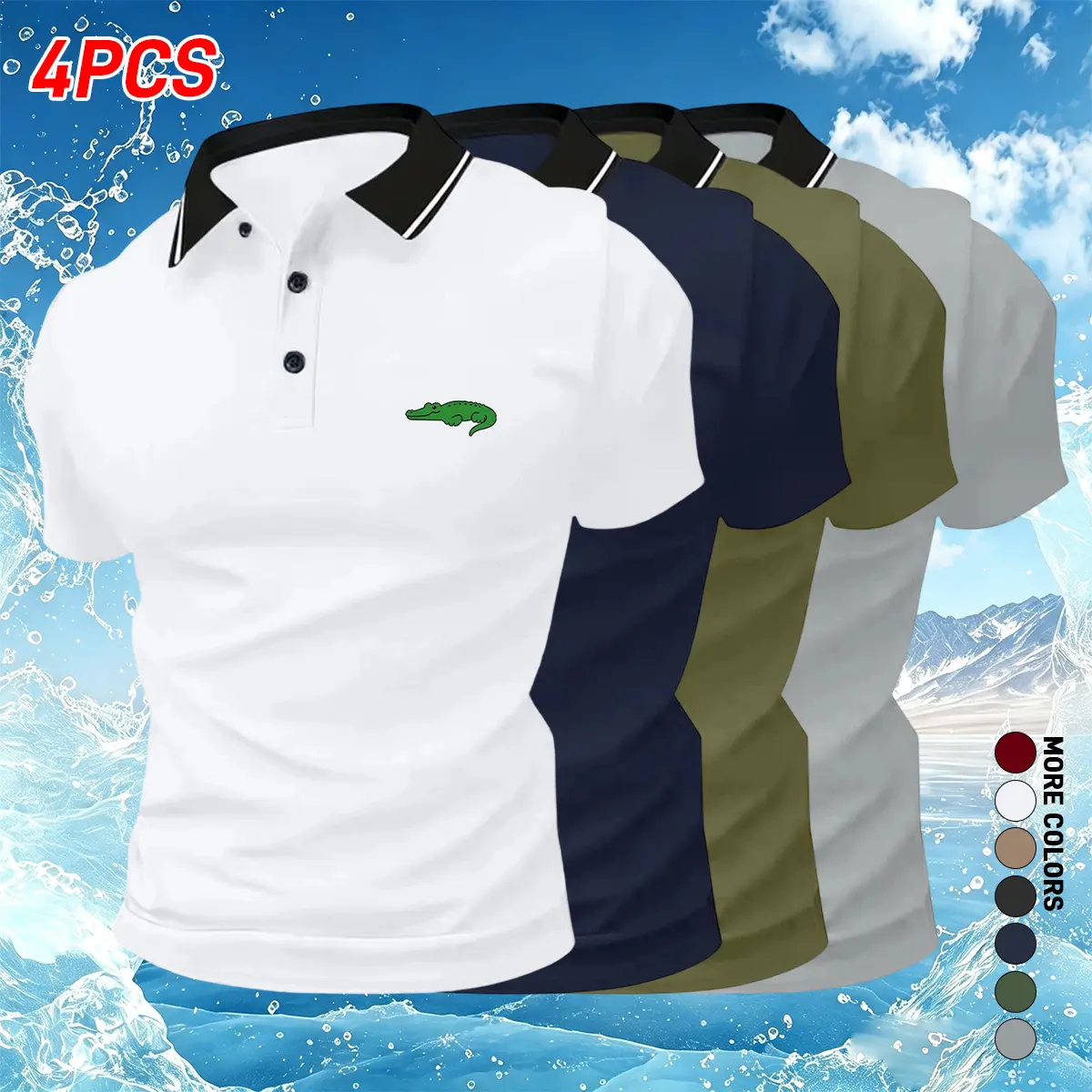 New Polo shirt, casual short-sleeve top, summer collared T-shirt that is comfortable and breathable