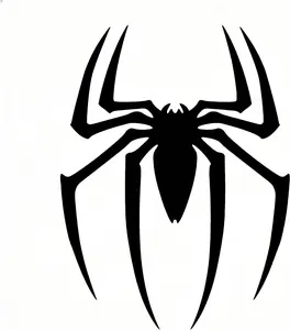 2PCS Spider, Chrome, Black, 3D Car Emblem Badge Decal Sticker, Metal Exterior Decoration for Car Truck SUV