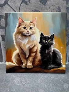 Black and Cream Cat Trivet For Hot Dishes