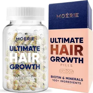 2 Pack Moerie Ultimate Hair Growth Supplement with Biotin & Minerals for Women & Men - 60 Capsules for Thicker Hair - US Formulated Vitamins for Hair Skin & Nails