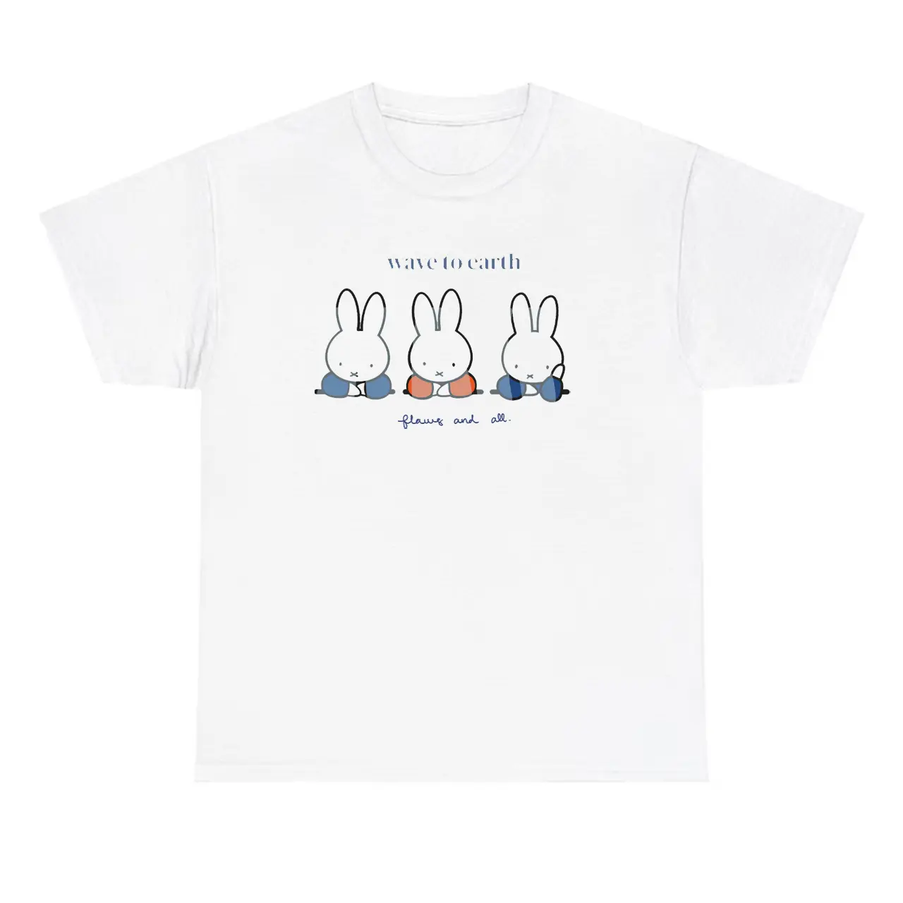 Wave To Earth Miffy Shirt New T shirt Vintage All Sizes Casual Crewneck Shortsleeve Menswear T-Shirt