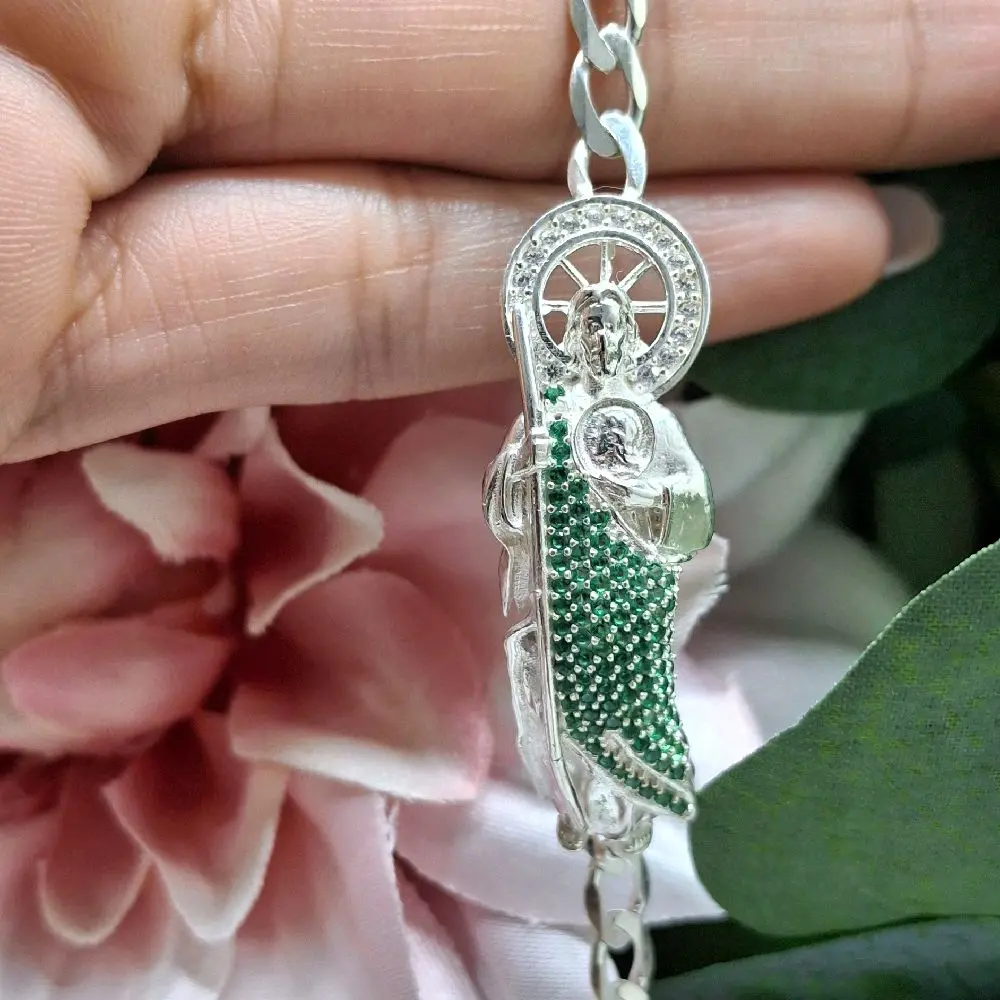 pulsera estilo cubana plata.925 mexicana con medida de 7 pulgadas