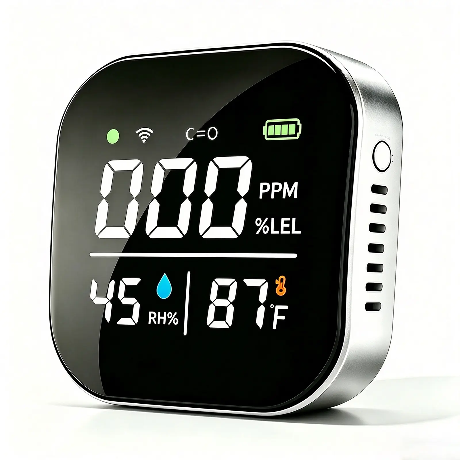 6-in-1 Portable Detector  with Temperature Humidity Sensors Plug-and-Play Design High-Definition Display Accurate Alerts Ideal for Kitchen Garage RVs Apartments