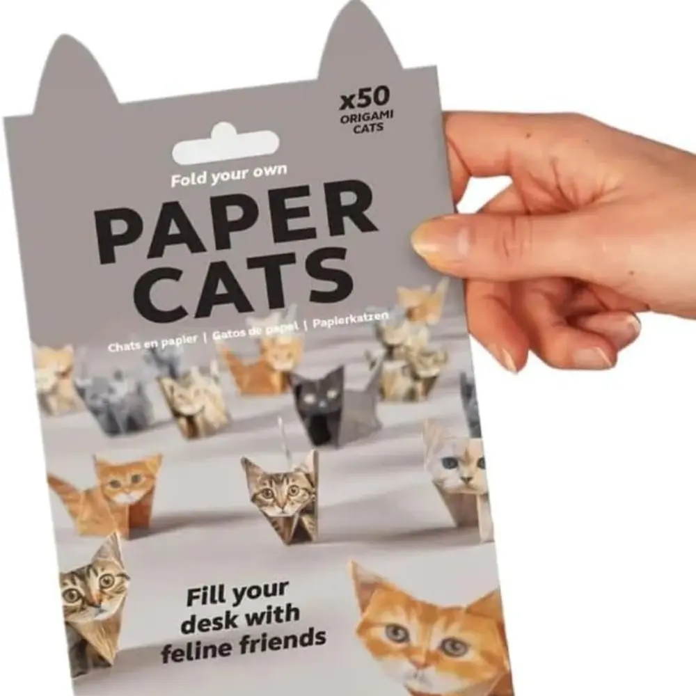 Paper Cat, Paper Cat Origami,50 DIY Origami Foldable Cute Cat Figurines Fun Craft Activity, Desktop Decor, and Gifts for Cat Lovers