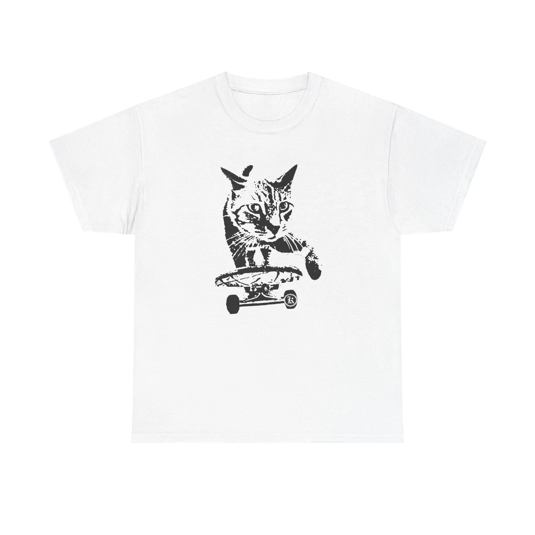 Skateboarding Cat Shirt | Skateboard Cat Unisex Cotton Graphic Tee