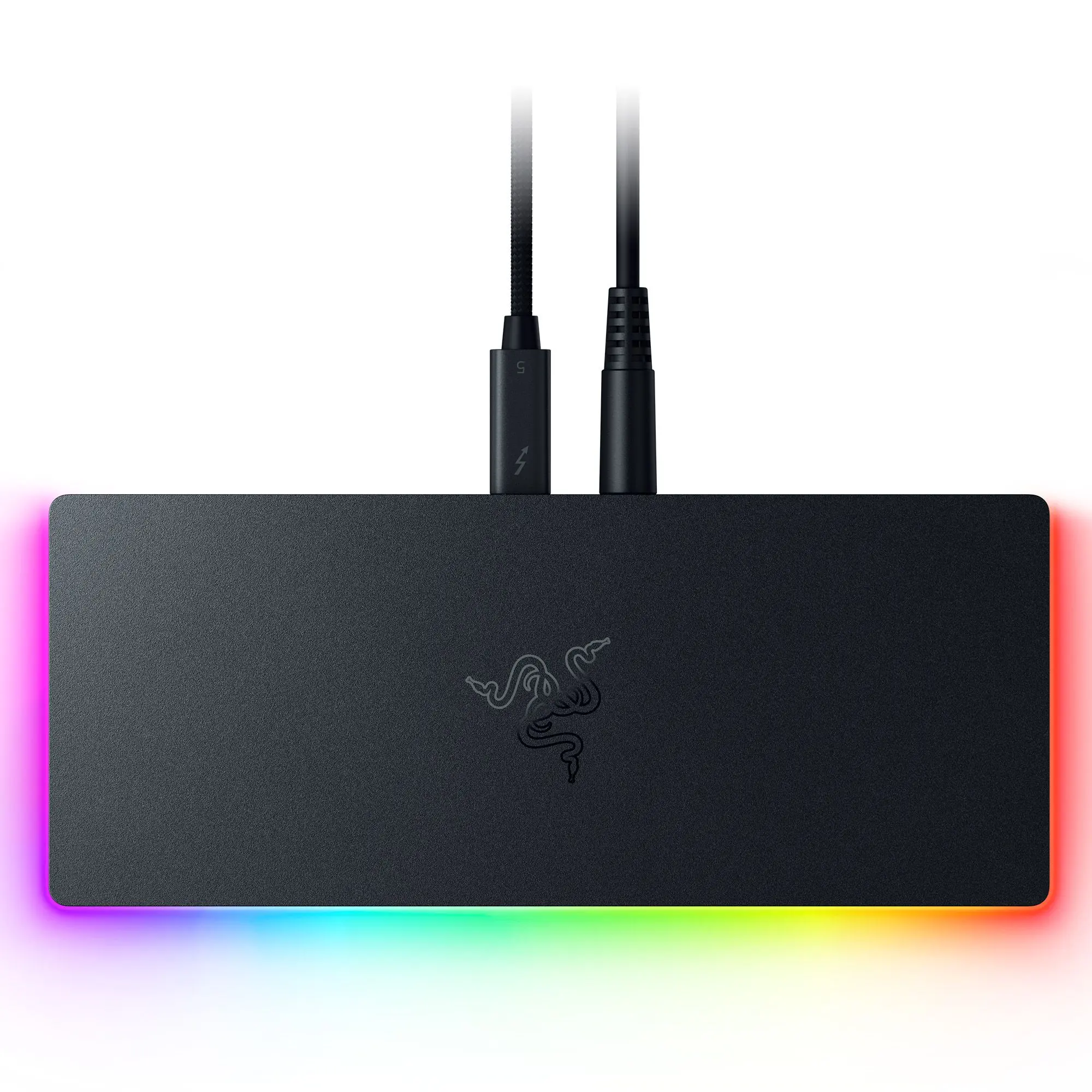 Razer Thunderbolt 5 Dock Mercury White - Desktop RGB Dock with High-Speed Connectivity, Universal Docking Station for Laptop and PC