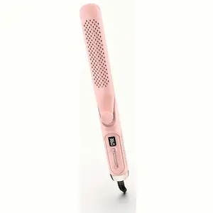2-in-1 Airflow Curling Iron for Lasting Curls - 360° Airflow Styler Ceramic Flat Iron Hair Straightener And Curler, Anti-Scald Curling Wand, 360° Cool Air, with infrared