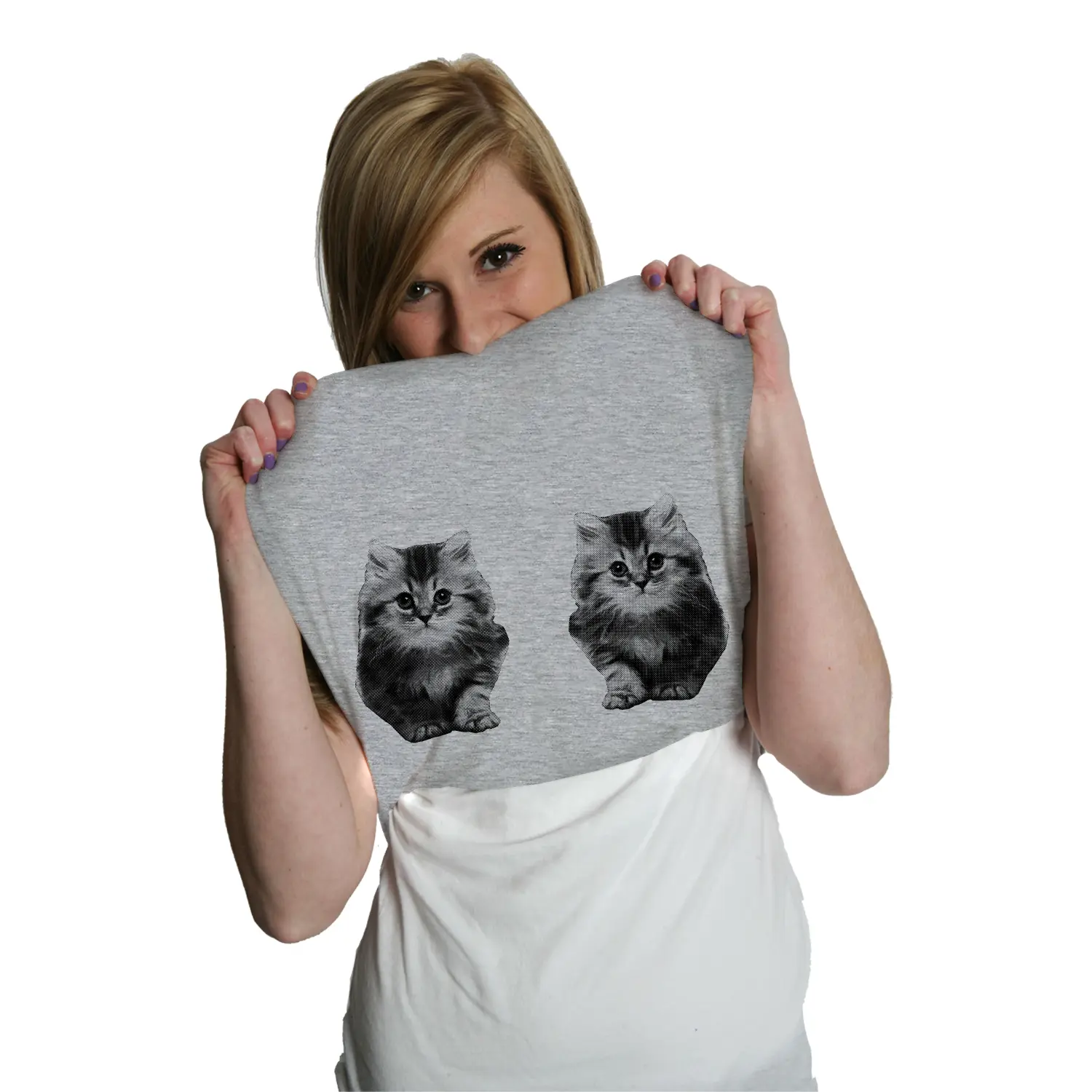 Womens Ask Me About My Kitties Flip T shirt Funny Face Cat Mom Gift Cool Tee Funny Womens T Shirts Cute Vintage Fashion Casual Ladies T-Shirt Gift Cat Tops for Women Funny Flip Top Women's Novelty Tees Light Grey
