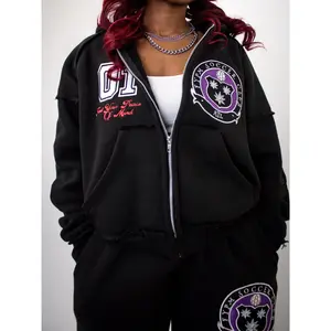 Soccer Club Zip-Up Black - Premium Cotton Blend Varsity-Style Jacket with Front Zipper & Kangaroo Pocket for All Seasons