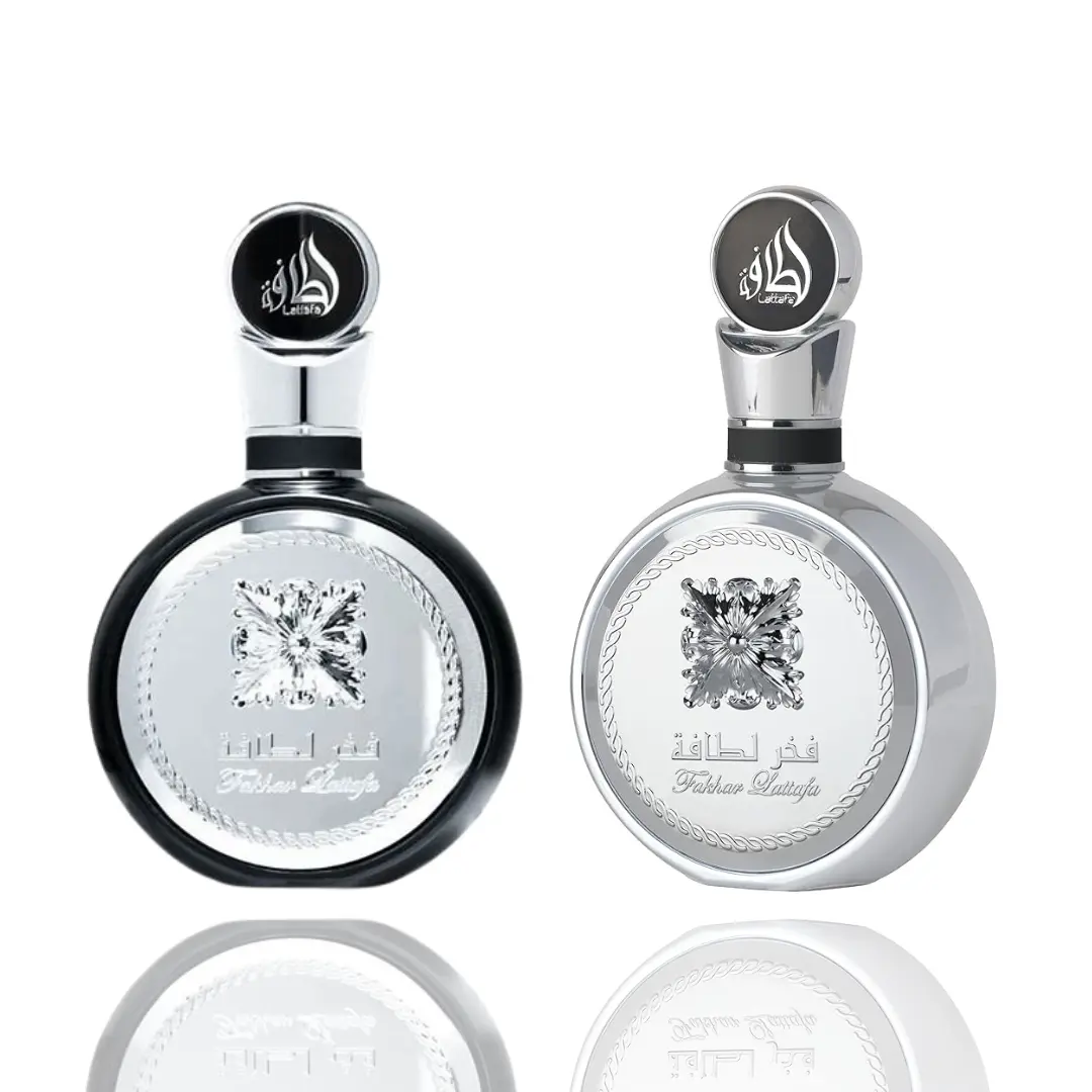 Lattafa Men's 2-Piece Arabian Fragrance Multi-Pack - Fakhar Silver & Fakhar Platinum Colognes, 2 x 80ml Multi-Scent Boxed Men's Fragrance Set