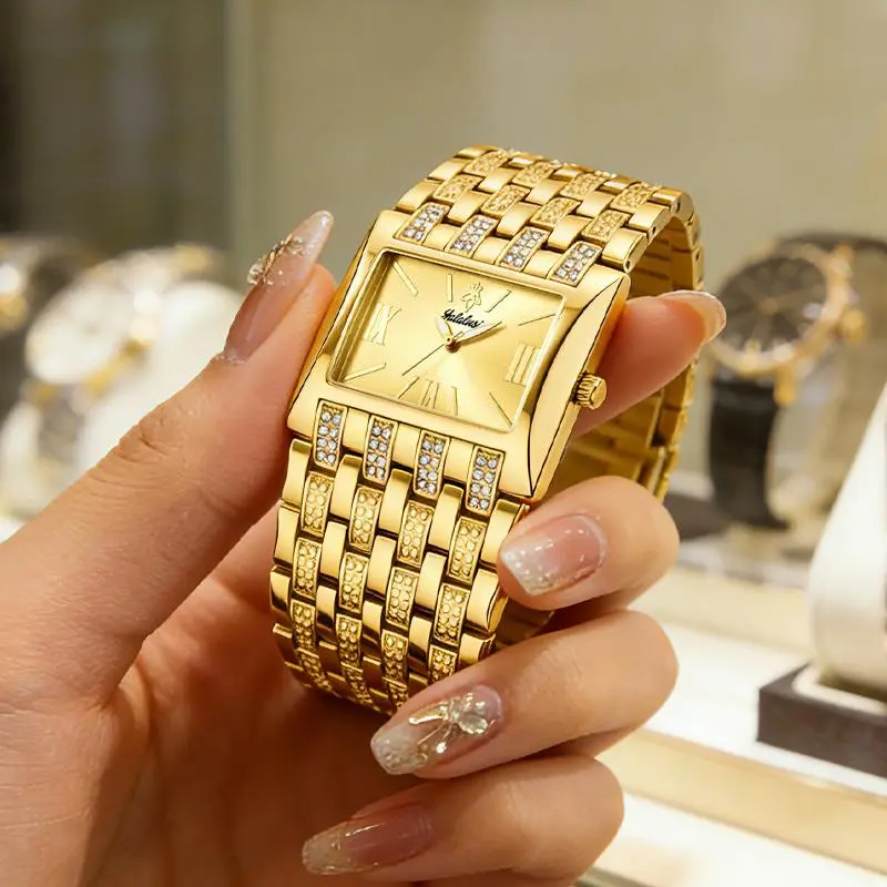 Ladies' LX1044 Watch  Square Dial with cubic zirconia Inlaid Quartz Multifunctional Classic Design Shiny Valentine's Day Gift