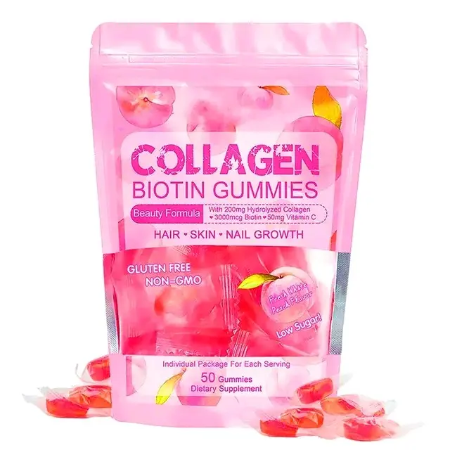 Collagen Biotin Gummies for Fitness and Dietary Supplement