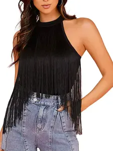 Women's Solid Fringe Trim Tank Bodysuit, Casual Fitted Sleeveless Bodysuit for Daily Wear, Ladies Clothes for All Seasons, Womenswear