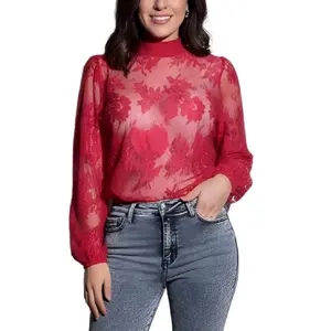 Doraceli Top - Lacey Top Long sleeve Lace 95% Polyester 5% spandex