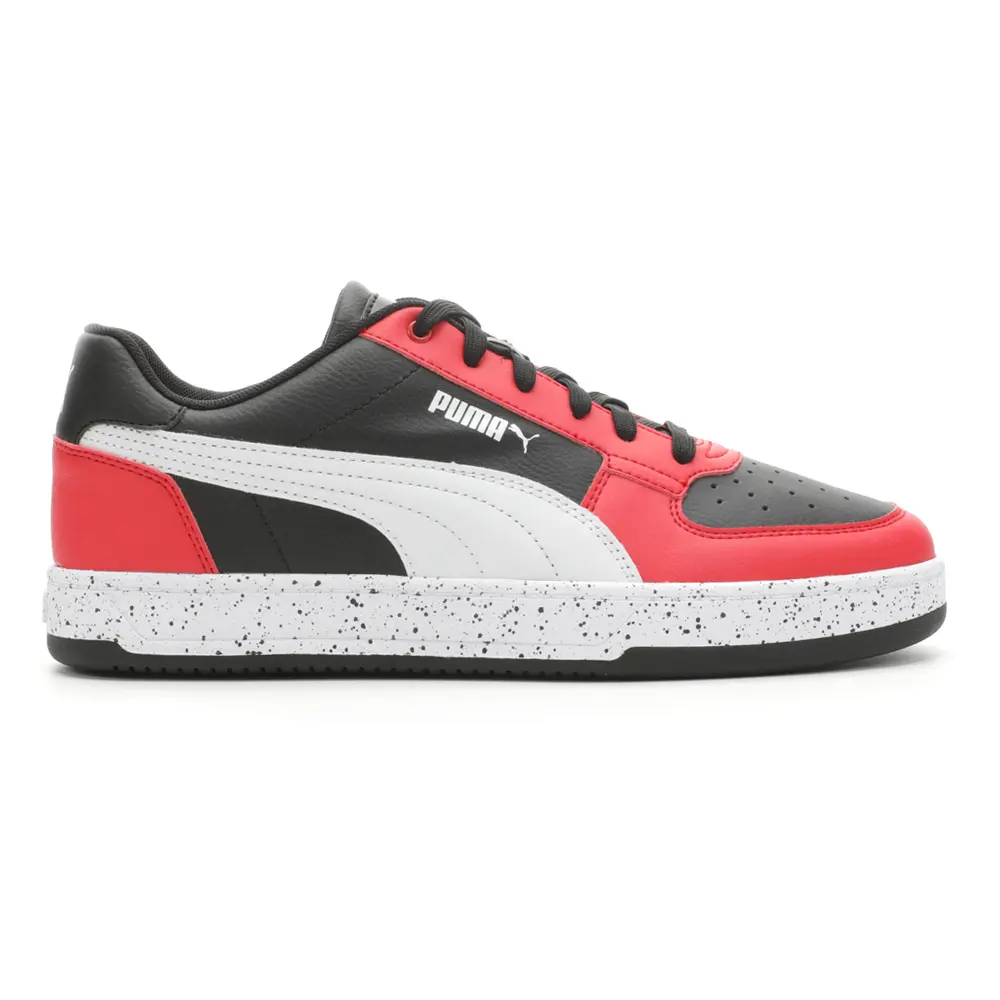 PUMA Mens Caven 2.0 Speckle Lace Up Sneakers Shoes Casual - Black, Red
